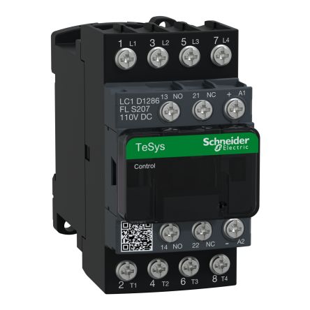 Schneider Electric TeSys Deca LC1D Leistungsschütz / 110 V DC Spule, 4 -polig 2NO + 2NC, 440 V / 25 A