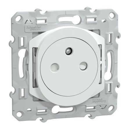 Schneider Electric Steckdose Französisch 2P Einbaumontage 1-fach Innenbereich Weiß, 2-polig / 16A