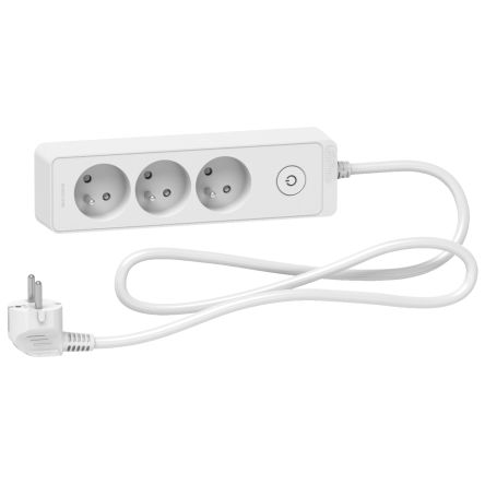 Schneider Electric Französisch 2P Mehrfachsteckdose, 3-fach, 1.5m Kabel, 250 V, / 16A