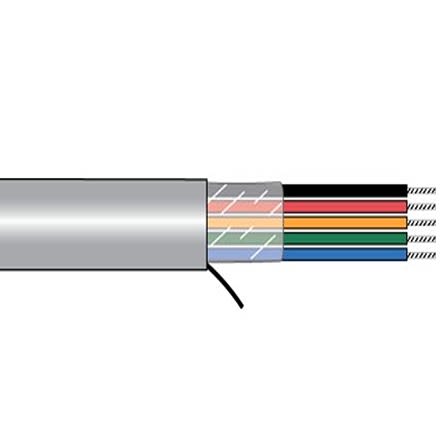 Alpha Wire 5066C Multicore Cable, 6 Cores, 1.12 Mm², Unscreened, 100ft, Grey PVC Sheath, 18