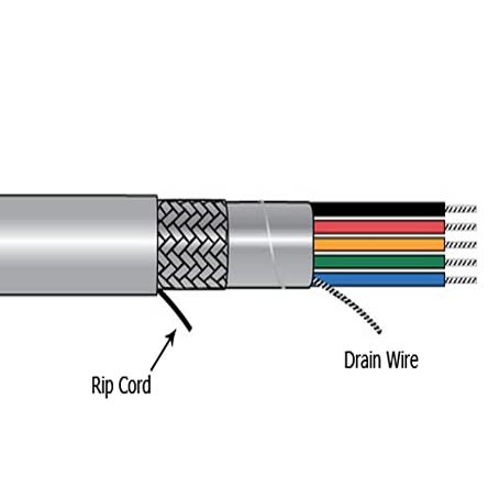 Alpha Wire 5110C Multicore Cable, 10 Cores, 0.46 Mm², Screened, 100ft, Grey PVC Sheath, 22