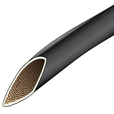 Alpha Wire Braided Fiberglass PVC Black Cable Sleeve, 0.102in Diameter, 4ft Length, PIF Series