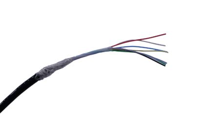 MICROWIRES Netzkabel, 7-adrig Typ Geschirmt Schwarz X 0,13 Mm2, 50m, 600 V, Thermoplastisches Polyurethan TPU