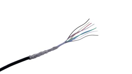 MICROWIRES Netzkabel, 8-adrig Typ Geschirmt Schwarz X 0,13 Mm2, 50m, 600 V, Thermoplastisches Polyurethan TPU