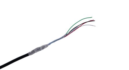 MICROWIRES Netzkabel, 4-adrig Typ Geschirmt Schwarz X 0,08 Mm2, 50m, 600 V, Thermoplastisches Polyurethan TPU