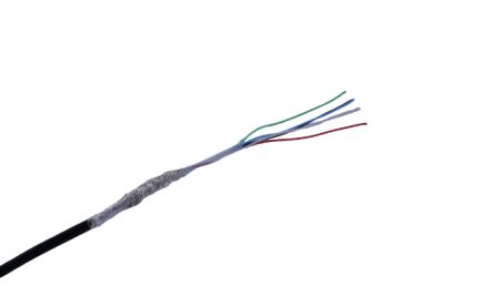 MICROWIRES Netzkabel, 5-adrig Typ Geschirmt Schwarz X 0,05 Mm2, 50m, 600 V, Thermoplastisches Polyurethan TPU