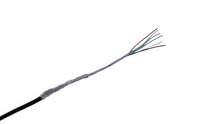 MICROWIRES Netzkabel, 6-adrig Typ Geschirmt Schwarz X 0,05 Mm2, 50m, 600 V, Thermoplastisches Polyurethan TPU