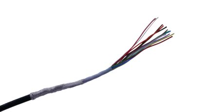 MICROWIRES Netzkabel, 12-adrig Typ Geschirmt Schwarz X 0,05 Mm2, 50m, 600 V, Thermoplastisches Polyurethan TPU