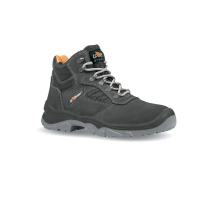 U Group Style & Job Unisex Black, Grey Steel Toe Capped Safety Shoes, UK 11, EU 46