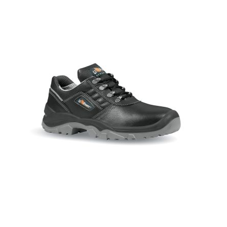U Group Style & Job Unisex Black, Grey Steel Toe Capped Low Safety Shoes, UK 2, EU 35