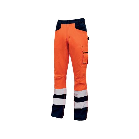 U Group Pantalon De Travail Hi - Light, 90 → 98cm Homme, Orange En 40 % Polyester, 60 % Coton, Grande Visibilité