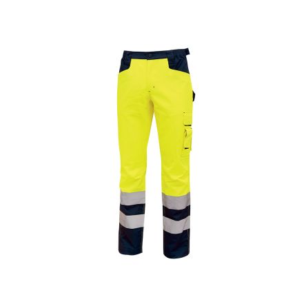 U Group Hi - Light Herren Arbeitshose, 40 % Polyester, 60 % Baumwolle Gelb, Größe 122 → 130cm / 44 →