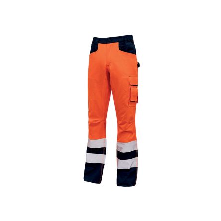 U Group Hi - Light Herren Arbeitshose, 40 % Polyester, 60 % Baumwolle Orange, Größe 82 → 90cm / 32 →