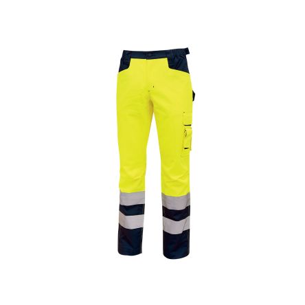 U Group Hi - Light Herren Arbeitshose, 40 % Polyester, 60 % Baumwolle Gelb, Größe 106 → 114cm / 39 →