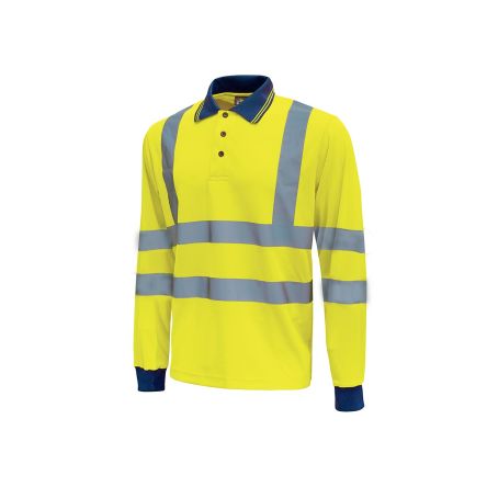 U Group Hi - Light Polohemd, Baumwolle, Polyester Gelb Fluoreszierend, Größe S