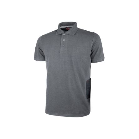 U Group Grey 35% Cotton, 65% Polyester Short Sleeve Shirt, UK- S, EUR- M