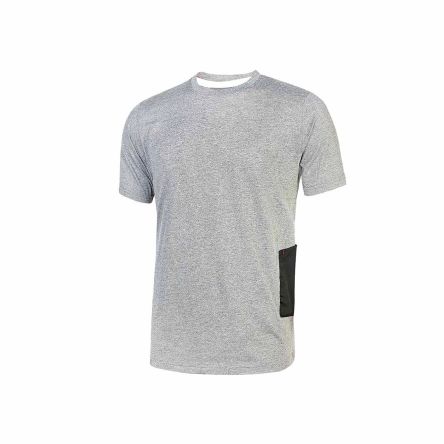 U Group T-Shirt T-Shirt, 10 % Viskose, 90 % Baumwolle Grau/Silber, Größe S