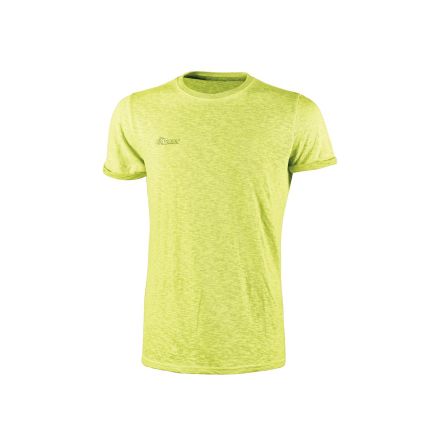 U Group T-shirt Manches Courtes Jaune Fluorescent Taille XS, 100 % Coton