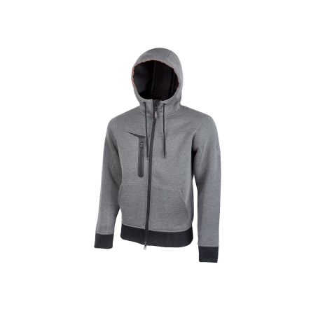 U Group Performance Herren Fleece-Jacke, 5 % Spandex, 28 % Viskose, 67 % Polyester Grau, Größe XXXXL