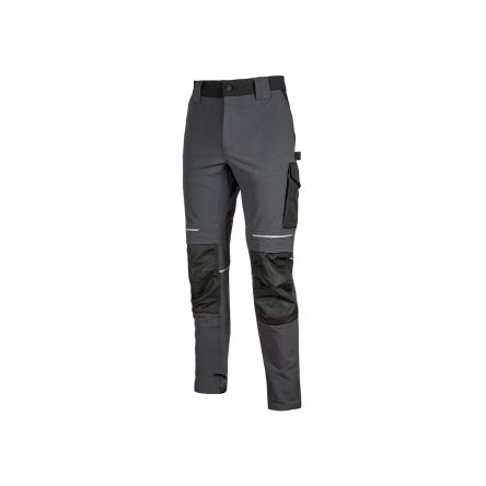 U Group Pantalones De Trabajo Para Hombre, Pierna 35plg, Gris, Hidrófugo, 100 % Poliéster Performance 46 → 50plg 130