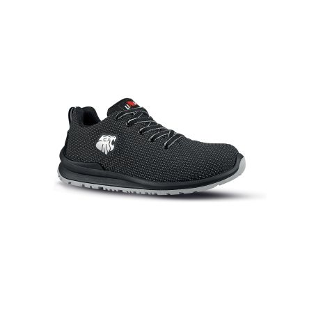 U Group Flat Out Unisex Black, Grey Aluminium Toe Capped Safety Shoes, UK 6, EU 39
