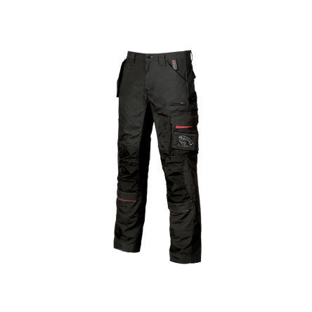 U Group Pantalones De Trabajo Para Hombre, Pierna 31plg, Negro, Resistentes A La Abrasión, 35 % Algodón, 65 % Poliéster