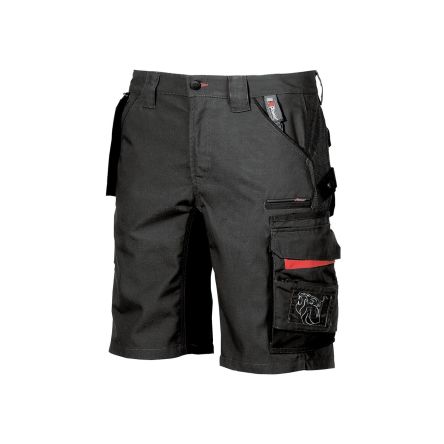 U Group Pantaloncini Da Lavoro Di Col. Nero U-Supremacy, Vita 98 → 102cm Unisex, In 35% Cotone, 65% Poliestere,