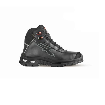 U Group Red Over Unisex Black Aluminium Toe Capped Safety Shoes, UK 5, EU 38