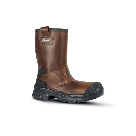 U Group Unisex Sicherheitsstiefel Schwarz/Braun, Mit Zehen-Schutzkappe, Größe 38 / UK 5