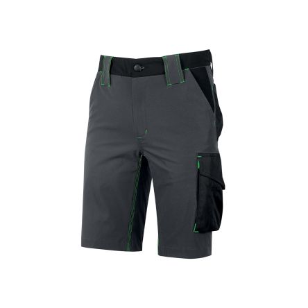 U Group FUTURE, Unisex Arbeitsshorts, 14 % Spandex, 86 % Nylon Asphalt-Grau-Grün