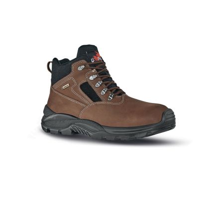 U Group Unisex Knöchel-Sicherheitsstiefel Schwarz/Braun, Mit Zehen-Schutzkappe, Größe 36 / UK 3