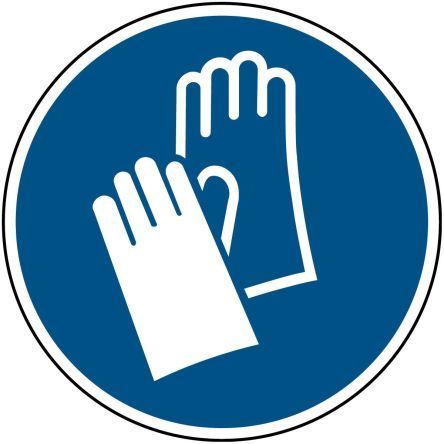 Brady Gebotszeichen Mit Piktogramm: Schutzhandschuhe, Laminierter Polyester B-7541, H 200 Mm