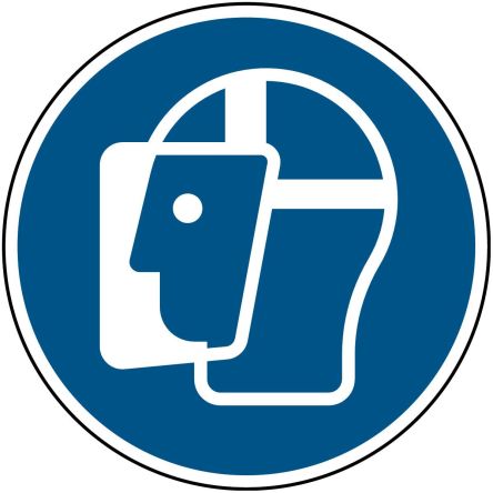 Brady Gebotszeichen Mit Piktogramm: Gesichtsschutz Tragen, Laminierter Polyester B-7541, H 200 Mm