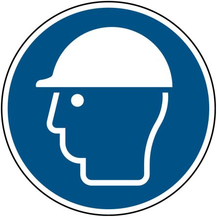 Brady Laminated Polyester B-7541 Mandatory Head Protection Sign