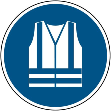 Brady Gebotszeichen Mit Piktogramm: Gut Sichtbare Kleidung, Laminierter Polyester B-7541, H 200 Mm