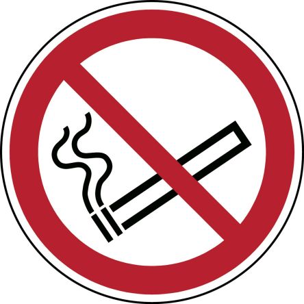 Brady Señal De Prohibición Con Pictograma: Prohibido Fumar, Autoadhesivo