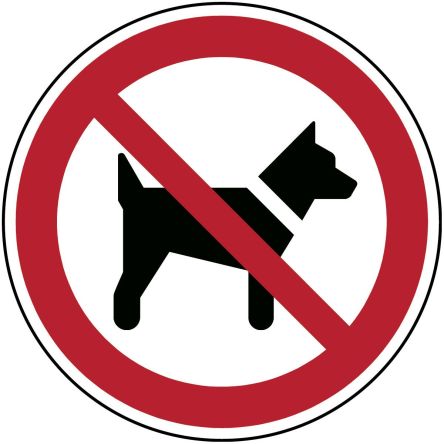 Brady Verbotszeichen, Keine Hunde, Selbstklebend