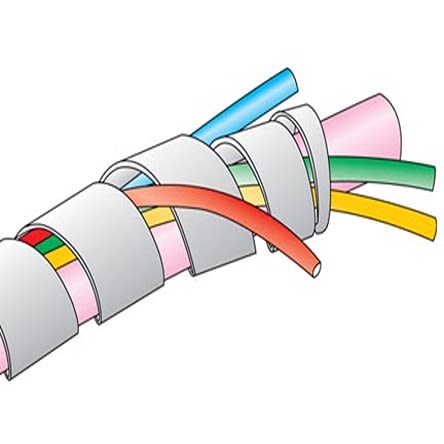 Alpha Wire Avvolgicavo A Spirale, Bianco, In Polietilene, Ø Cavo 5.8mm - 6.4mm, Ø Interno 4.06mm, Ø Fascio 0.16poll Max
