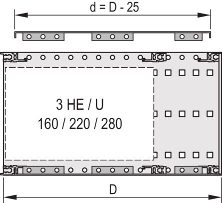 NVent SCHROFF EuropacPRO Abdeckplatte, Abdeckplatte Für Rackbefestigungen, 1 Stück