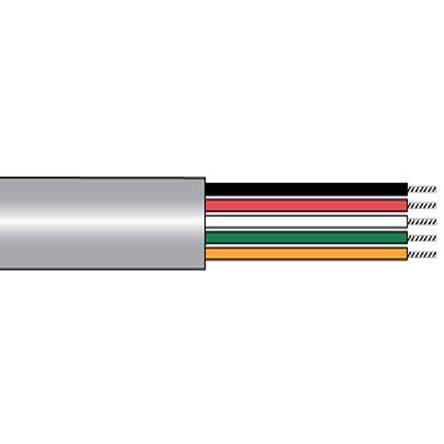 Alpha Wire 1175C Control Cable, 5 Cores, 0.34 Mm², Unscreened, 1000ft, Grey PVC Sheath, 22 AWG
