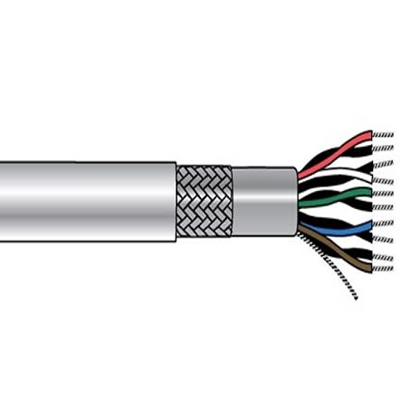 Alpha Wire 3480/18C Control Cable, 18 Cores, 0.08 Mm², Screened, 1000ft, Grey PVC Sheath, 28 AWG