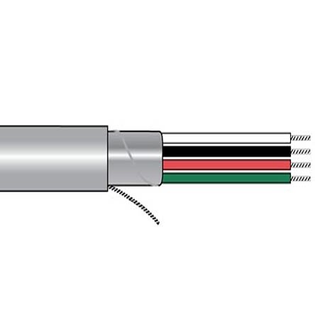 Alpha Wire Cable De Control Apantallado 2461C De 4 Núcleos, 0,34 Mm², Long. 100pies, Funda De PVC