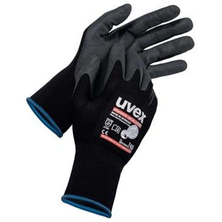 NIHON RIKOU SHUPPANKAI Guantes De Trabajo De Carbono, Elastano, Poliamida Negro Serie Phynomic AirLite A ESD, Talla 7,