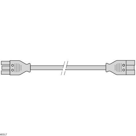 Bosch Rexroth Konfektioniertes Stromkabel, A IEC C5 / Buchse Gerade, B IEC C5 / Buchse Gerade, 2m