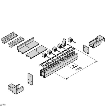 Bosch Rexroth Soporte De Carril Guía, 20N, Long. 45mm, Prof. 43mm, Alt. 30mm