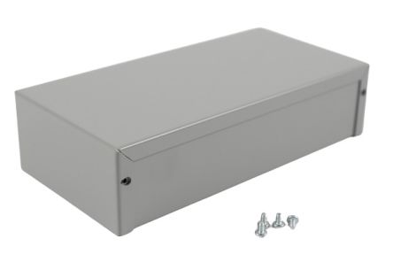 Hammond 1411-1412 Aluminium Gehäuse Grau Außenmaß 203 X 102 X 51mm