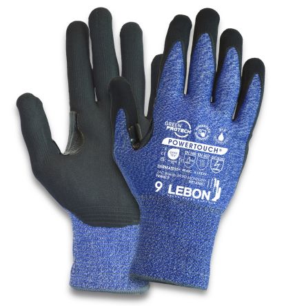 Lebon Protection POWERTOUCH Schneidfeste Handschuhe, Größe 6, Schneidfest, Kohlenstoff-Filament, Elastan, Mineralisches