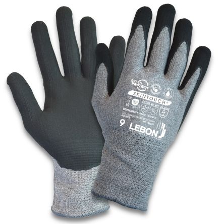 Lebon Protection SKINTOUCH Schneidfeste Handschuhe, Größe 11, Schneidfest, Kohlenstoff, Elastan, Polyamid Grau