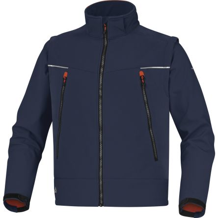 Delta Plus ORSA Unisex Softshell Jacke, Wasserdicht Marineblau/Orange, Größe XXXL