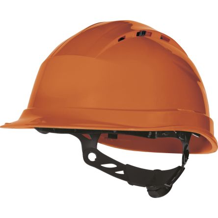 Delta Plus QUARTZ UP IV Orange Safety Helmet, Adjustable, Ventilated